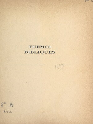 cover image of Thèmes bibliques